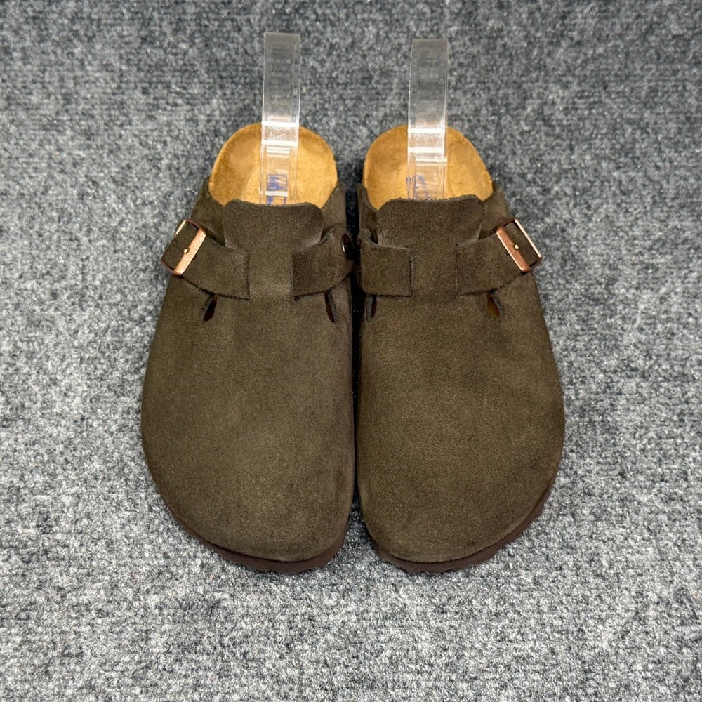 Birkenstock Boston Clogs Women's 7 Brown Suede Soft Footbed Slip On Sandal Shoes - Picture 5 of 14